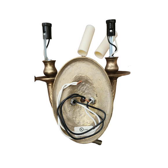 Late 20th Century Cast Brass Two Arm Sconces - a Pair - Picture 3 of 6